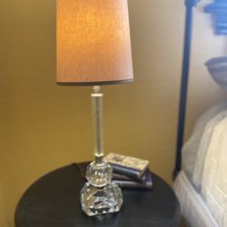 Vintage Glass Lamp With Etching 
