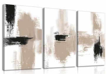 3Pc. Neutral Abstract Canvas Wall Art