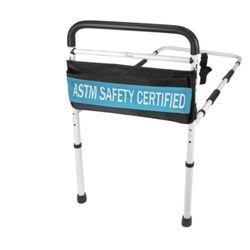 NEW MEDICAL ADJUSTABLE BED ASSIST RAIL HANDLE AND HAND GUARD GRAB BAR New, Open Box Heavy-duty powder-coated steel provides a strong, sturdy frame tha