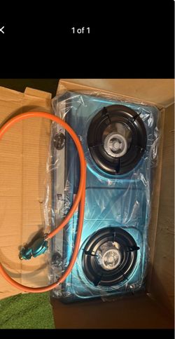 2-Burner Portable Gas Cooktop with Hose