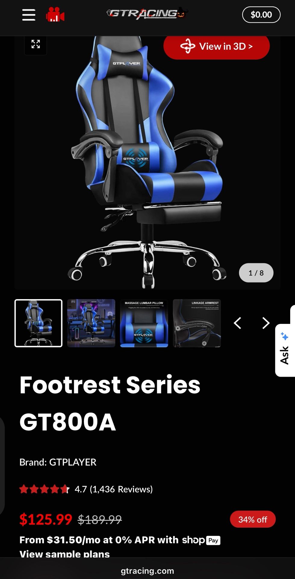Gaming Chair Footrest Series GT800A