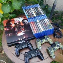 There 25 Games i Sell 8 Games for $100! OR $20! Each there $300! On games. $180! PS4 slim 1000GB, $30! Per Extra control. $550! Lowest or Trade electr