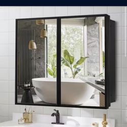 On Sale!! New Black 30 in. W x 26 in. H Rectangular Medicine Cabinet