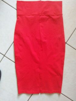 Red pencil skirt