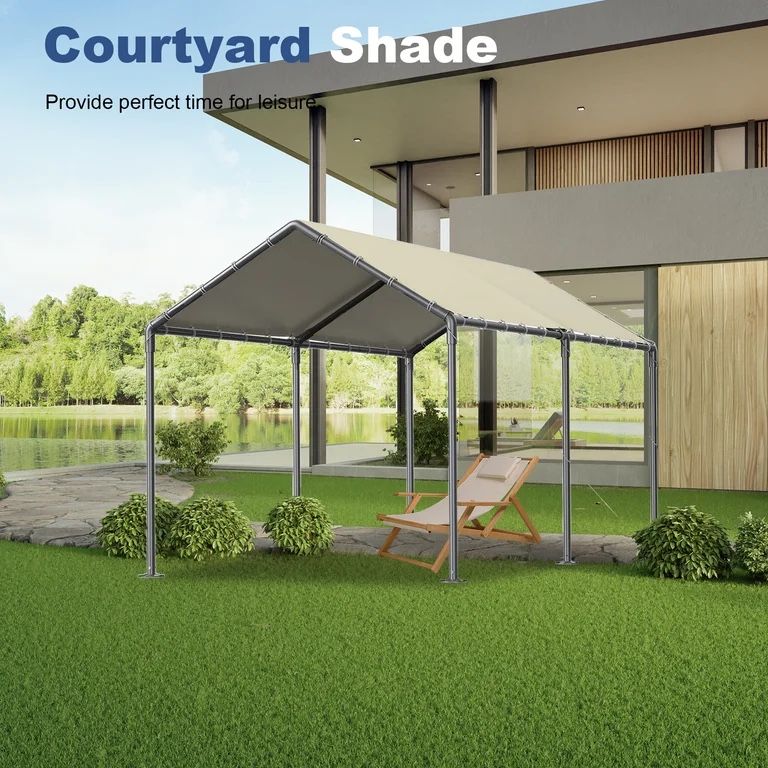 GREZONE 10' x 20' x 9.2' Gray Heavy Duty Portable Carports
