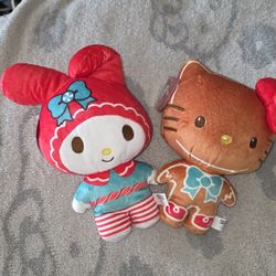Hello Kitty And Kuromi Christmas Plushy
