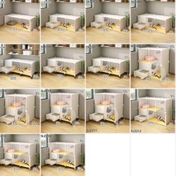 [Contact For Free Shipping] Cat Cage With Litter Box Easy To Clean Multiple Sizes 