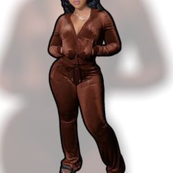 Women’s Velour Two Piece Lounge Set Tracksuit Sweatsuit 