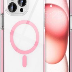MATEPROX Magnetic Clear Cases for iPhone 15 Pro Case, Compatible with MagSafe,Transparent Shockproof Thin Slim Bumper Phone Cover 6.1" 2023-Magnetic P