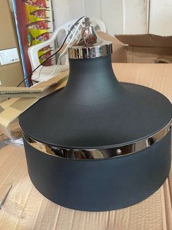 Park Harbor Black Pendant Light with Chrome Trim