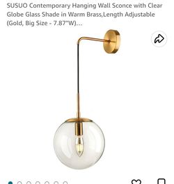 Frideko Glass Pendant Light - 11.8 inches Globe Pendant Light, Modern Pendant Lighting for Kitchen Island, Clear Glass Kitchen Lights, Pendant Lights