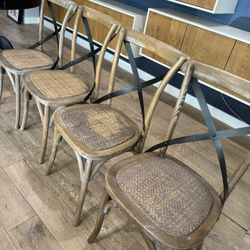 Wooden Cross-back Dining Chairs
