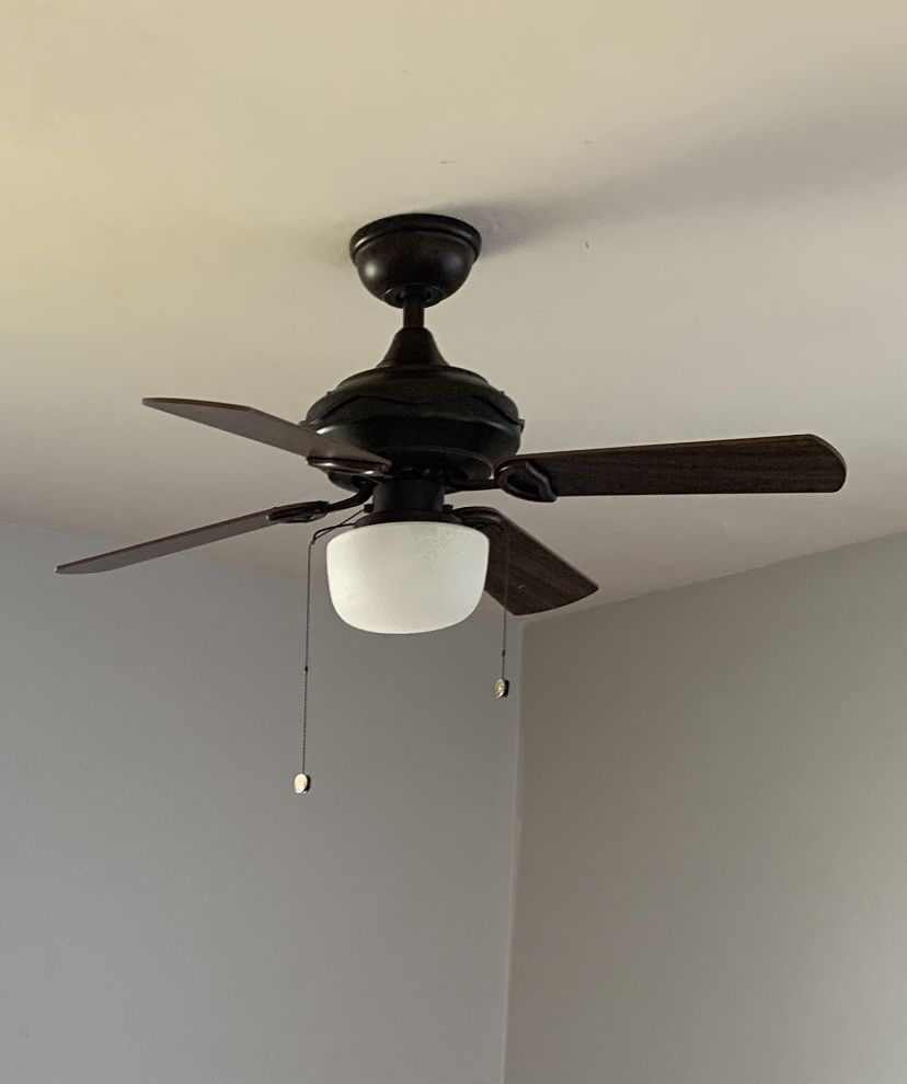 Brown ceiling fan With Frosted Glass Globe Light Bedroom Living Room Home Decor Boho Fan Light