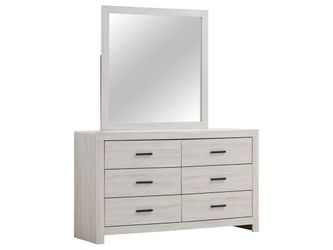 Brantford Coastal White Dresser and Mirror