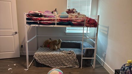 White Metal Bunk Bed Frame