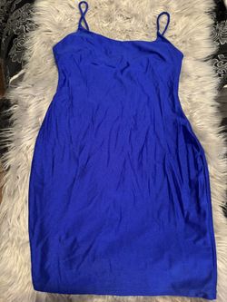 Blue spaghetti strap dress