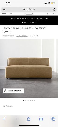 Crate and barrel lenyx saddle loveseat