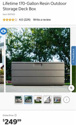 Lifetime 170 gallon outdoor deck box