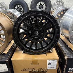🔥 Aslan A7 17x9 Matte Black 6x5.5 +18 – Set of 4 – $750 🔥