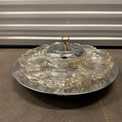 Vintage Kromex Lazy Susan Rotating Party Platter 