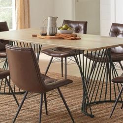 80-inch Composite Wood Dining Table Natural Oak