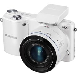 Samsung NX2000 White Mirrorless Camera with 2 Lenses (20-50mm) + (50-200mm)