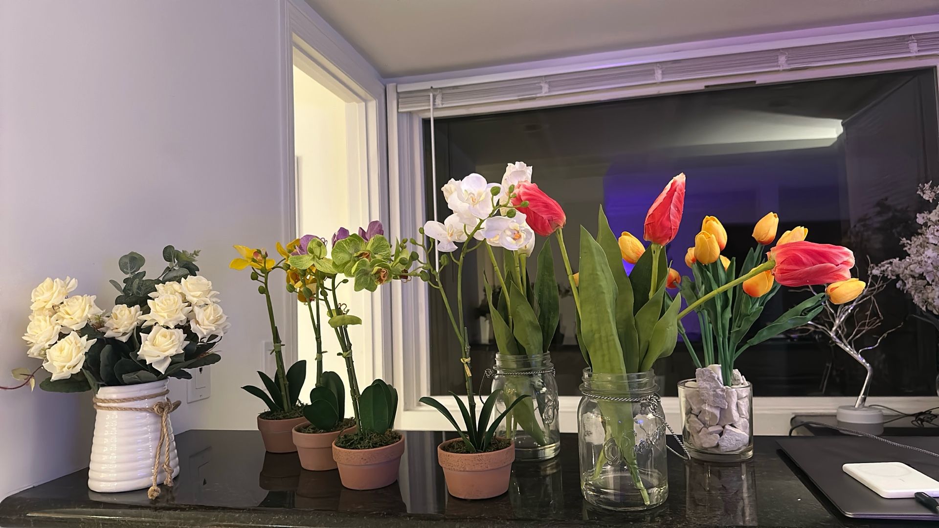 Faux Flowers- Roses, Orchids & tulips