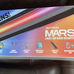 Jetson Mars Kids 2-Wheel Light-Up Kick Scooter, Includes LED Lights on Handlebar, Stem, Wheels & Deck, Adjustable Handlebar, Rear Brake, Lightweight D