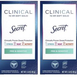 Secret Clinical Strength 72 Hour Soft Solid Free & Sensitive 2 Pack