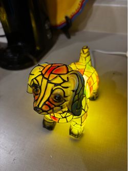 Yellow acrylic with black dog nightlight