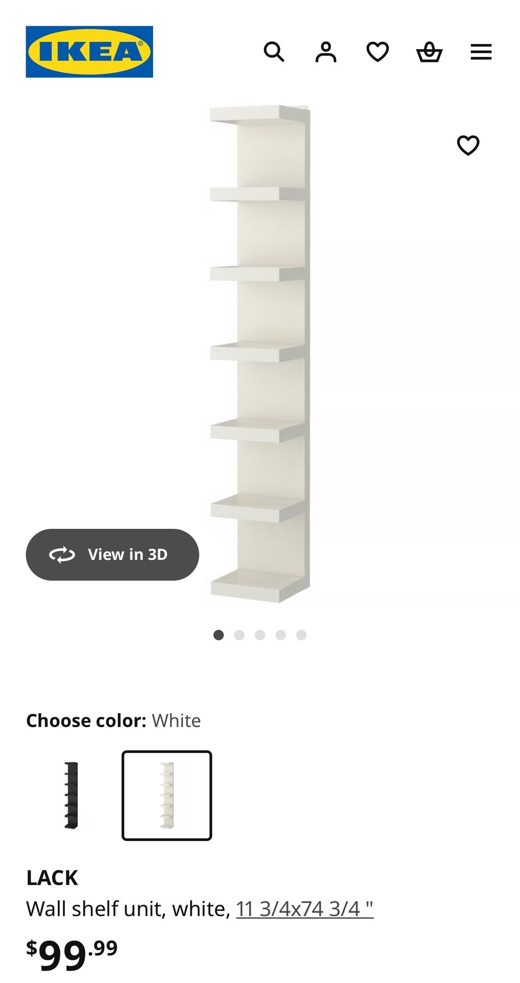 LACK IKEA White Shelving
