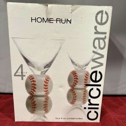 NEW Circleware "Home Run" BaseballCordial Glasses - Set of 4