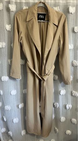 Zara Women's Beige Long Trench Coat