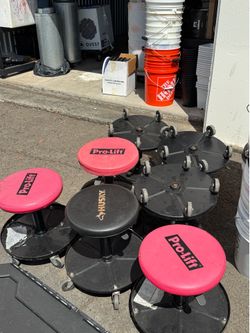 (8) Rolling Shop Stools