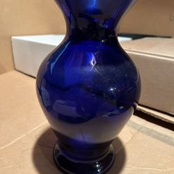 Vintage, Large Cobalt Blue Glass Vase, approx. 9.5" Tall