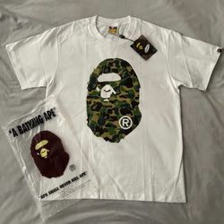 Bape t shirt Size M white & green 