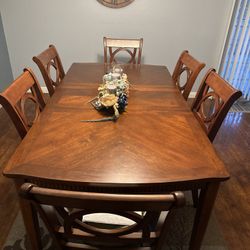 Wood Dining Table And Hutch
