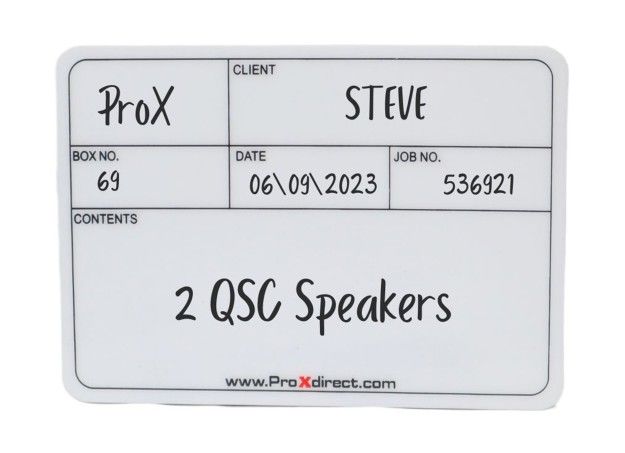 ProX X CLABELLGX12 12 Pack of Large Multipurpose Labels for Flight Cases