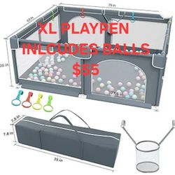New IN Box 79x63x26 Xl BABY Playpen With Balls & Anti Collision Foam Toddler Playyard Corralito DE Bebe Child Activity Center