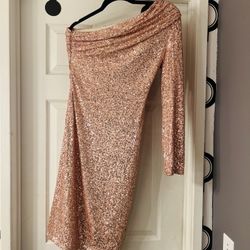 Rose Gold Sequin Short Dress