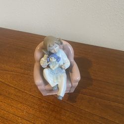 Lladro Figurine- Girl Sitting With Doll