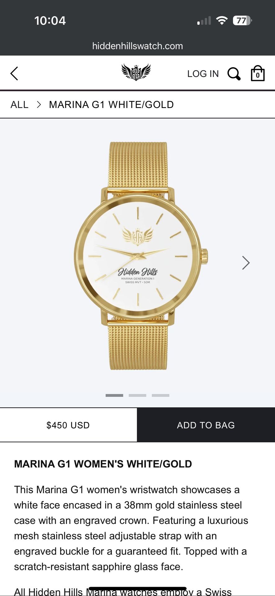Hidden Hills Watch (OG $450)