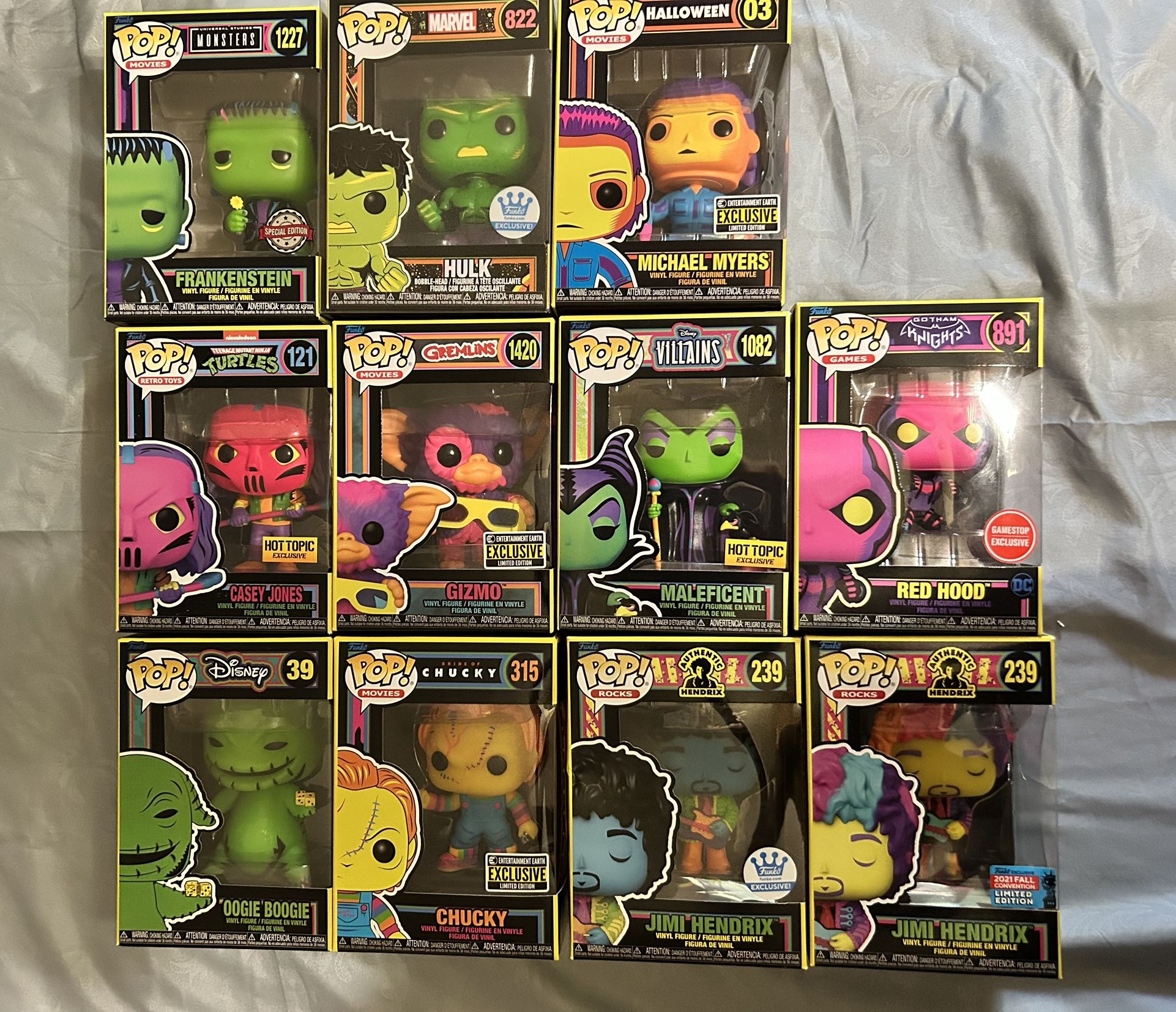 Funko Pop Blacklight Lot