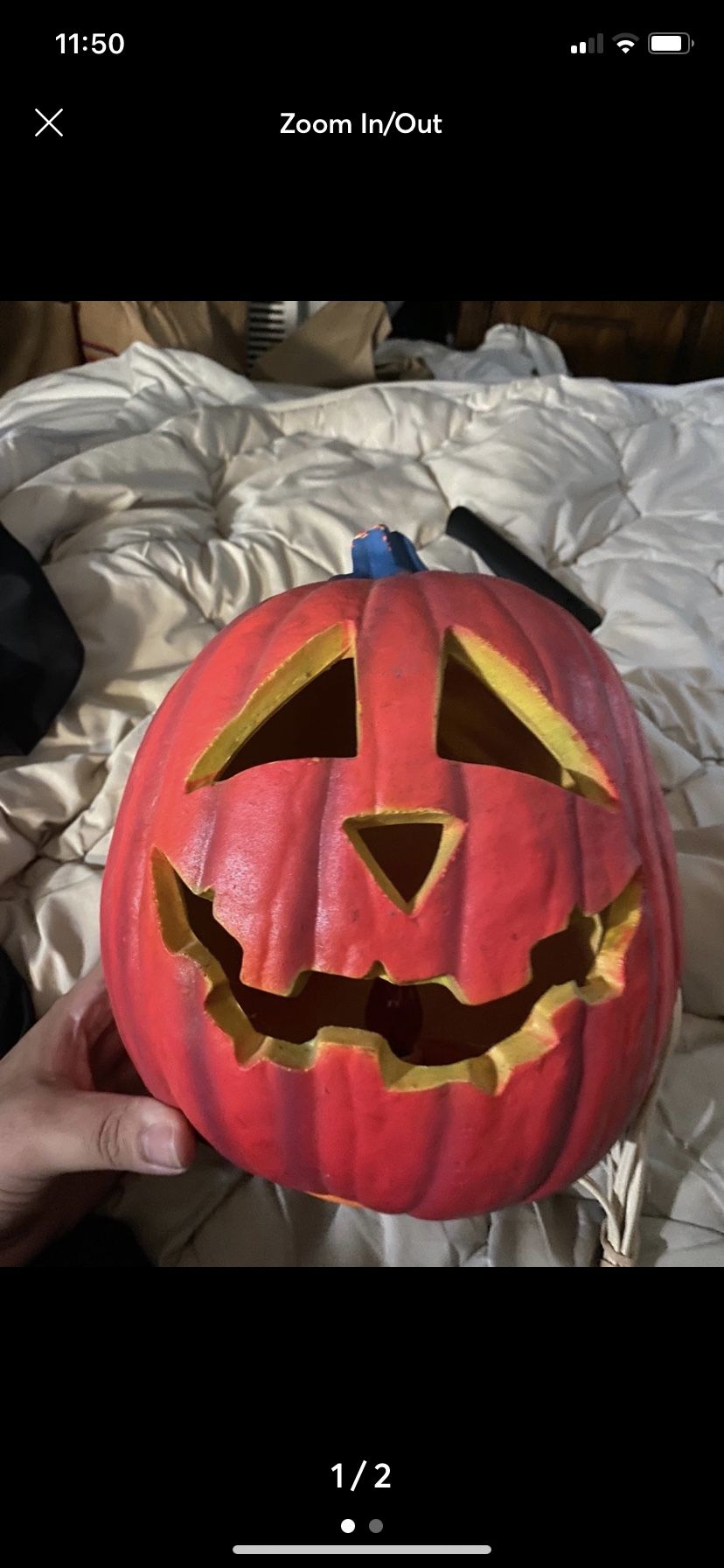 Vintage light up pumpkin decoration