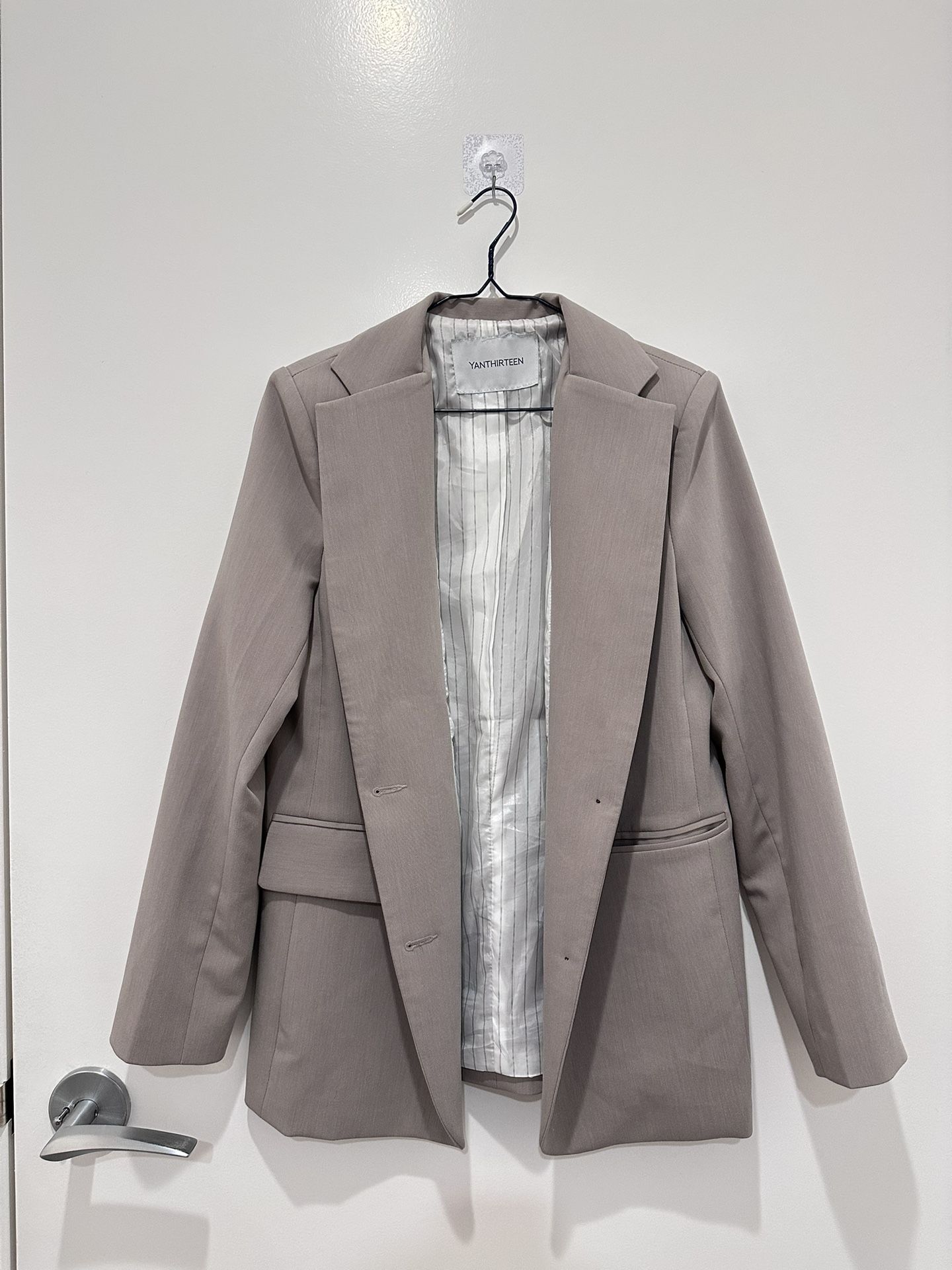 YAN13 Single Button Blazer [sand]