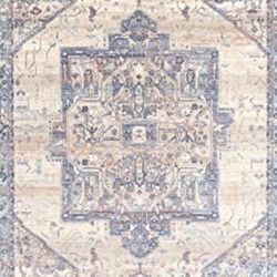 nuLOOM KHMC04C Ehtel Medallion Fringe Area Rug, 4' x 6', Light Blue