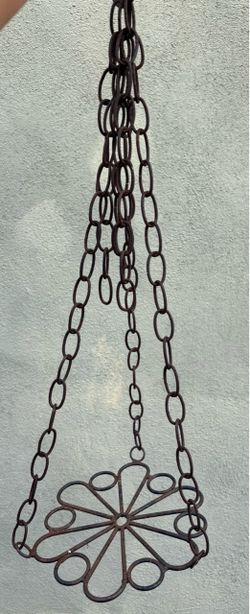 Vintage Wrought Iron Hanging Plant Holder