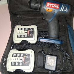 New Ryobi Drill With Two Batteries And Charger 12 Volt New $35