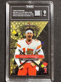Wild Card 2024 5 Card Draw Stacked Deck Patrick Mahomes 1/1 KING Clubs TAG 9