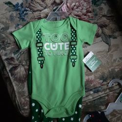 New W/ Tags: Baby Boys 2 Peice St. Patrick's Day Outfit